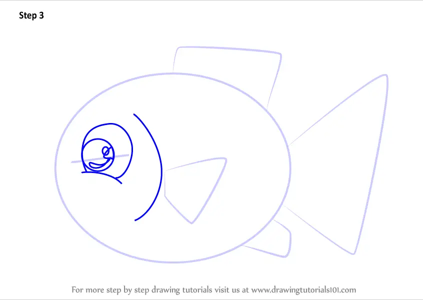 Step by Step How to Draw Goldfish Easy : DrawingTutorials101.com