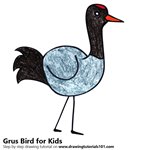 How to Draw a Grus Bird for Kids