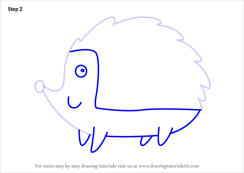 Learn How to Draw a Hedgehog for Kids (Animals for Kids) Step by Step ...