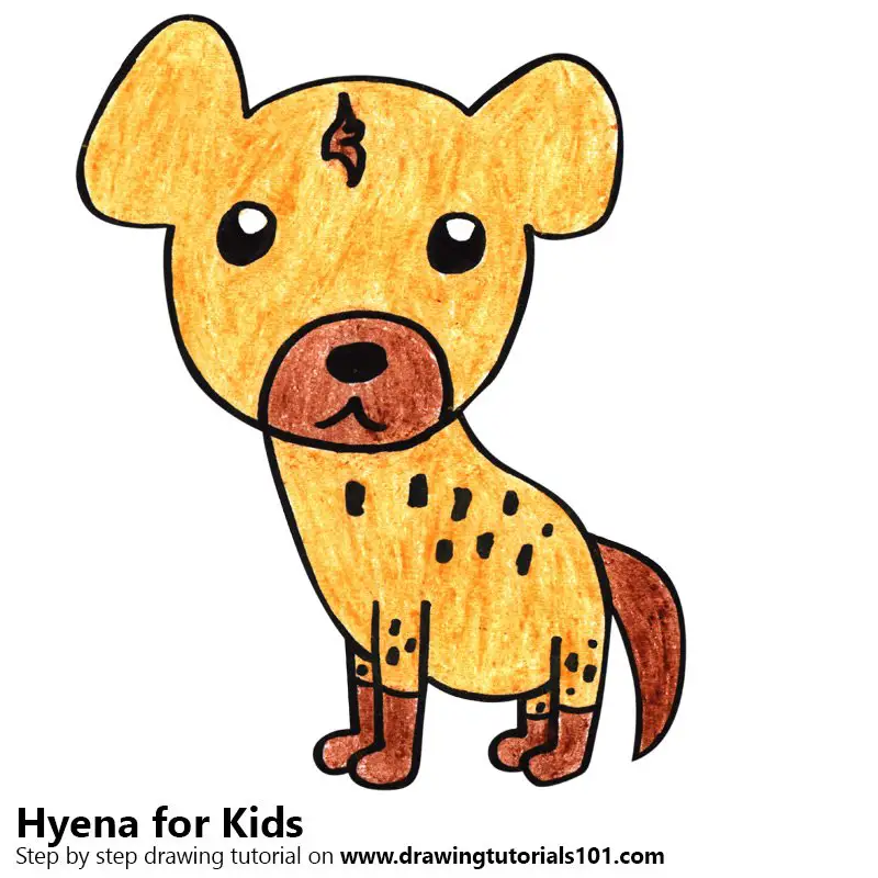 Learn How to Draw a Hyena for Kids (Animals for Kids) Step by Step