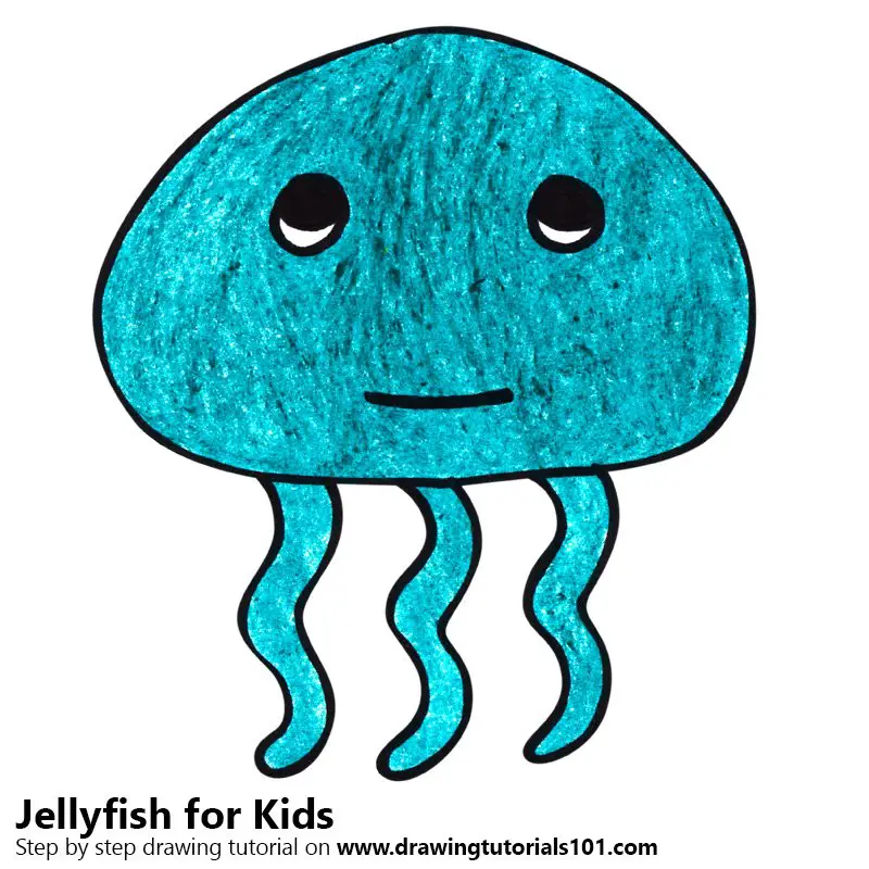 Learn How to Draw a Jellyfish for Kids Very Easy (Animals for Kids