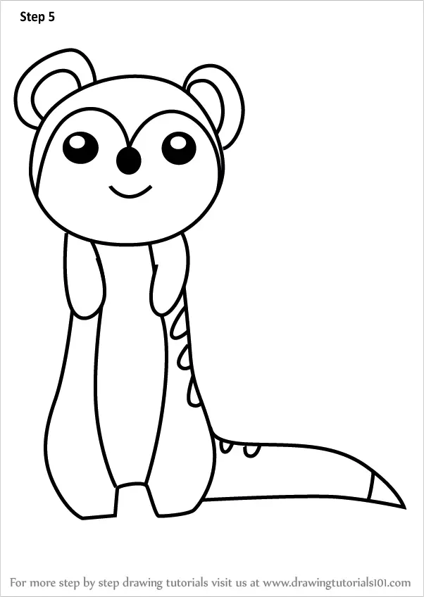 Learn How to Draw a Meerkat for Kids (Animals for Kids) Step by Step