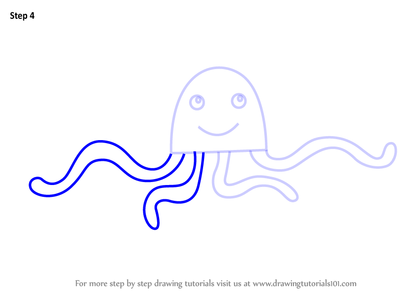 Step by Step How to Draw an Octopus for Kids : DrawingTutorials101.com