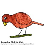 How to Draw a Passerine Bird for Kids