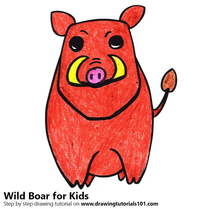 Learn How to Draw a Wild Boar for Kids Very Easy (Animals for Kids