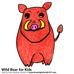 How to Draw a Wild Boar for Kids Very Easy