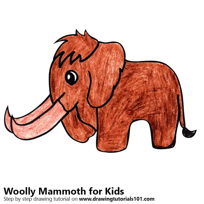 Learn How to Draw a Woolly Mammoth for Kids (Animals for Kids) Step by