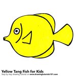 How to Draw a Yellow Tang Fish for Kids