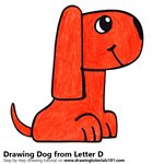 How to Draw a Dog from Letter D
