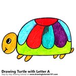 How to Draw a Turtle from Letter A