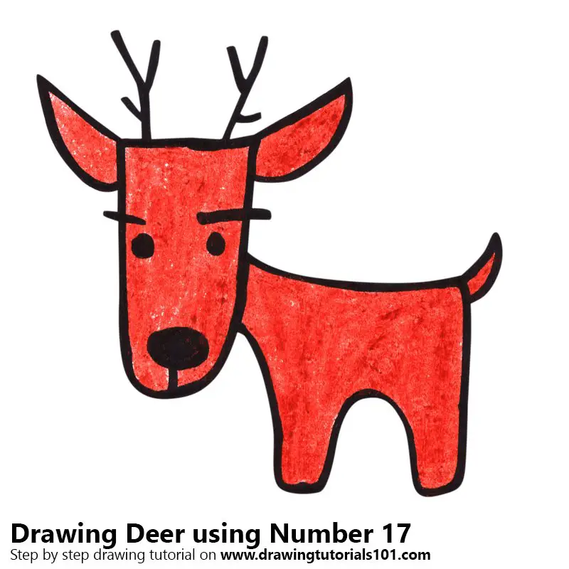 Deer using Number 17 Color Pencil Drawing
