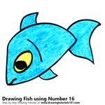 How to Draw a Fish using Number 16