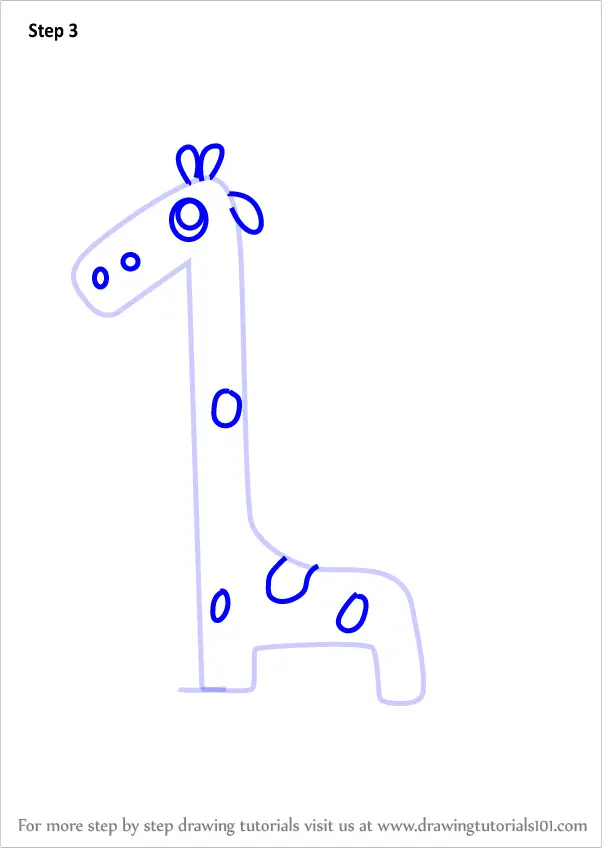 Step by Step How to Draw a Giraffe using Number 1 : 