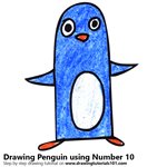 How to Draw a Penguin using Number 10