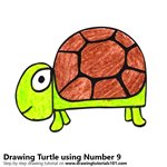 How to Draw a Turtle using Number 9