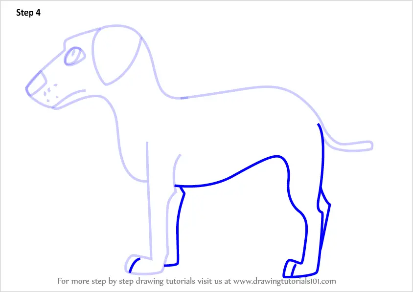 Step by Step How to Draw a Cartoon Dog for Kids : DrawingTutorials101.com