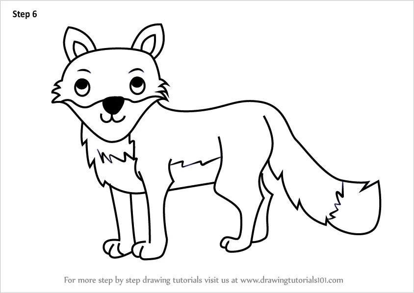 Learn How to Draw a Cartoon Fox (Cartoon Animals) Step by Step