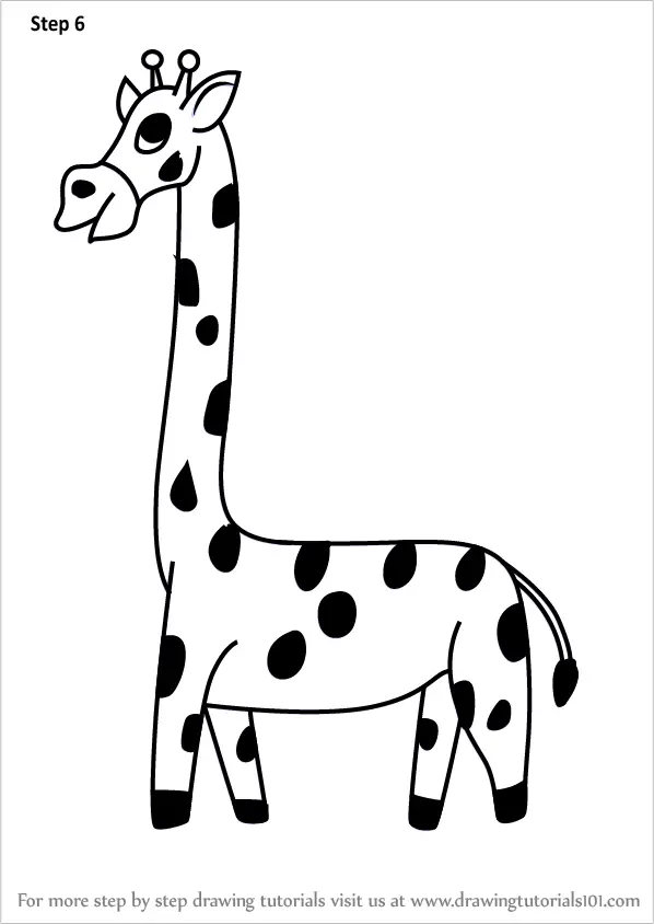 Learn How to Draw a Cartoon Giraffe (Cartoon Animals) Step by Step