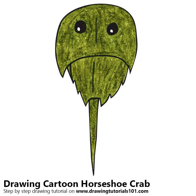 Cartoon Horseshoe Crab Colored Pencils - Drawing Cartoon Horseshoe Crab