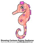 Cartoon Pygmy Seahorse Color Pencil Sketch