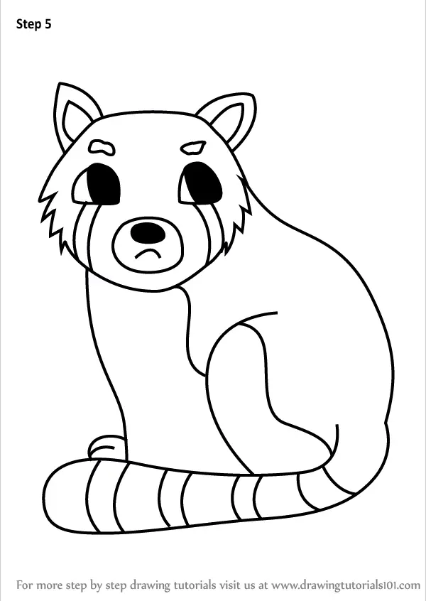 Step By Step How To Draw A Cartoon Red Panda Drawingtutorials101 Com