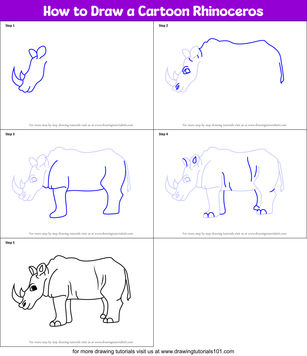 rhinoceros drawing for kids