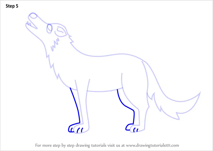 Learn How to Draw a Cartoon Wolf (Cartoon Animals) Step by Step