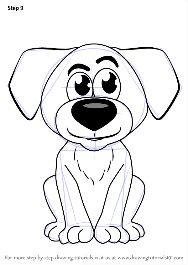 Learn How to Draw Cartoon Doggie (Cartoons for Kids) Step by Step