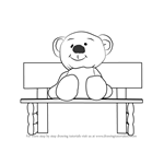 How to Draw Teddy Bear Sitting On Bench