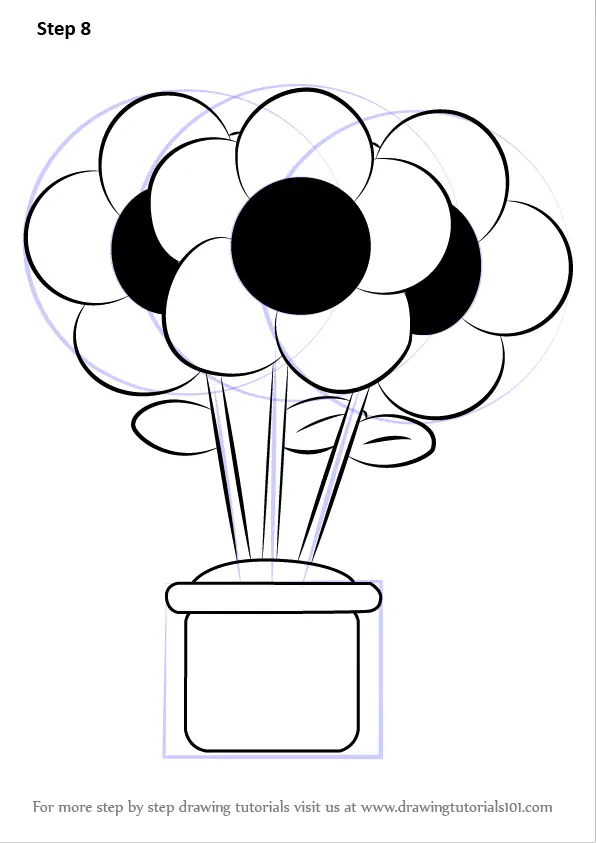 Learn How to Draw a Flower Pot (Flowers) Step by Step Drawing Tutorials