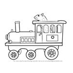 How to Draw Toy Train Engine