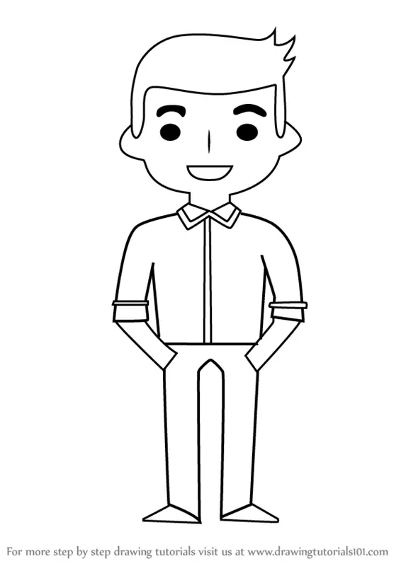 Learn How to Draw Standing Boy for Kids (People for Kids) Step by Step ...