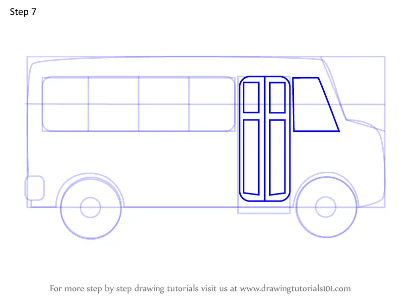 Learn How to Draw Cartoon School Bus (Vehicles) Step by Step : Drawing