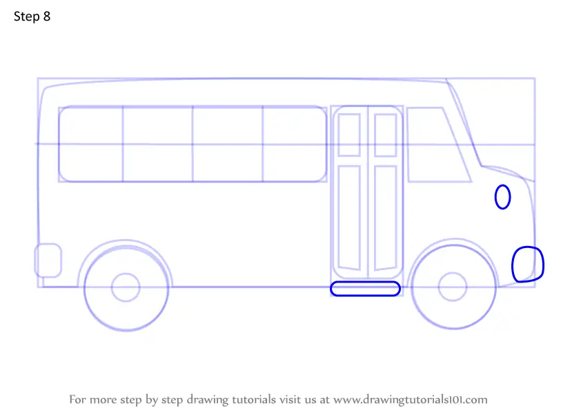 Learn How to Draw Cartoon School Bus (Vehicles) Step by Step : Drawing