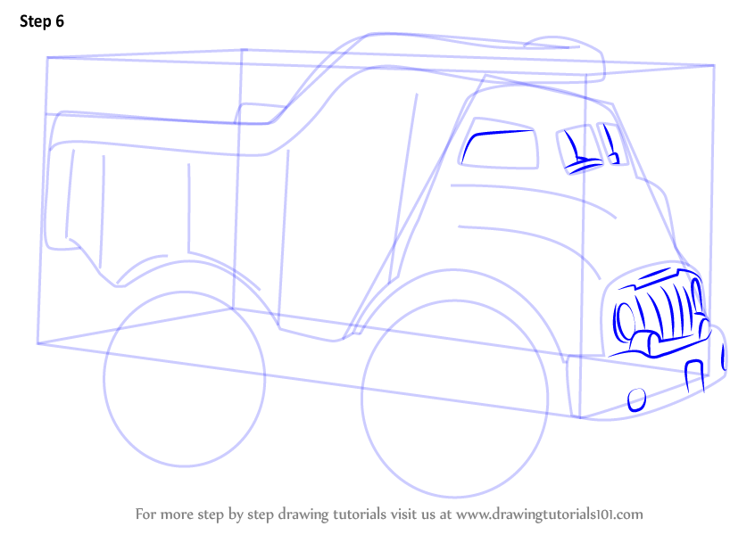 Learn How to Draw a Dump Truck for Kids (Vehicles) Step by Step