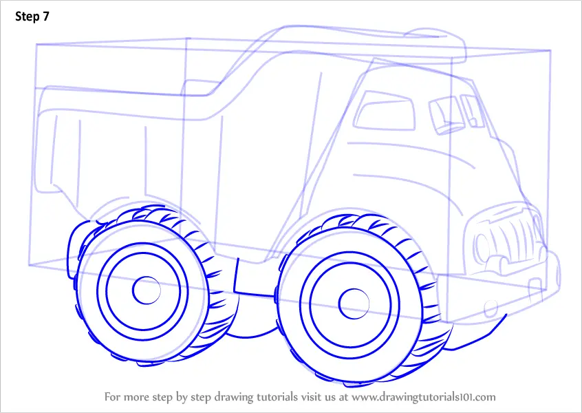 Learn How to Draw a Dump Truck for Kids (Vehicles) Step by Step