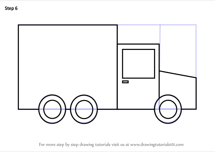 Learn How to Draw Transport Truck for Kids (Vehicles) Step by Step
