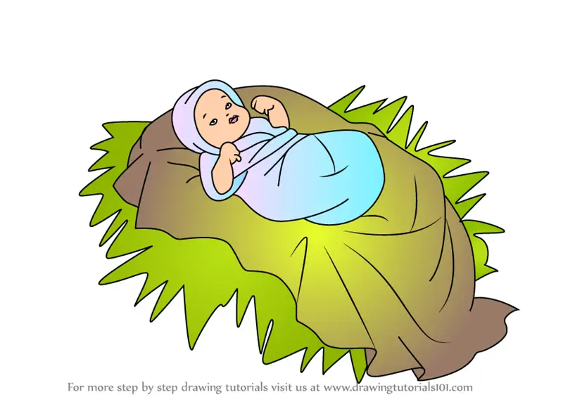 Learn How to Draw Baby Jesus Nativity (Christmas) Step by Step ...