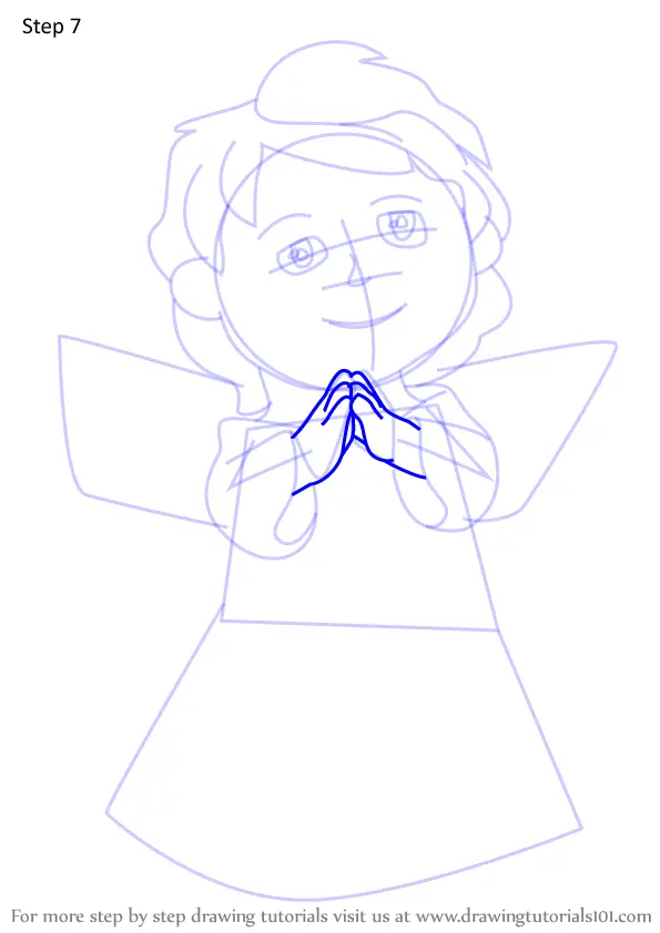 Learn How to Draw Christmas Angel (Christmas) Step by Step : Drawing