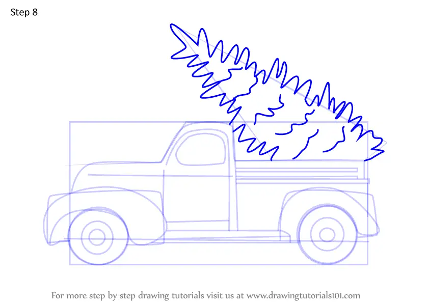 Learn How to Draw Christmas Car (Christmas) Step by Step : Drawing