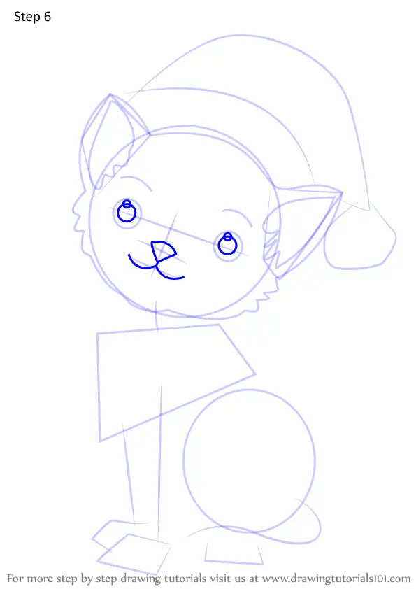 Learn How to Draw Christmas Cat (Christmas) Step by Step : Drawing Tutorials