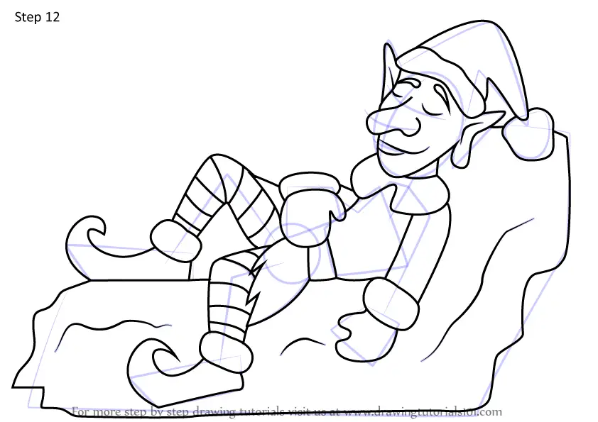 Download Learn How to Draw Christmas Elf Sleeping (Christmas) Step ...