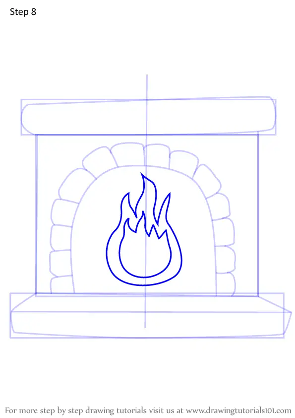 Learn How to Draw Christmas Fireplace (Christmas) Step by Step
