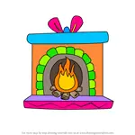 How to Draw Christmas Fireplace