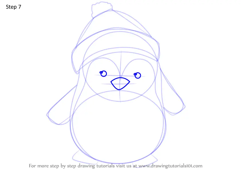 Learn How to Draw Christmas Penguin (Christmas) Step by Step : Drawing ...