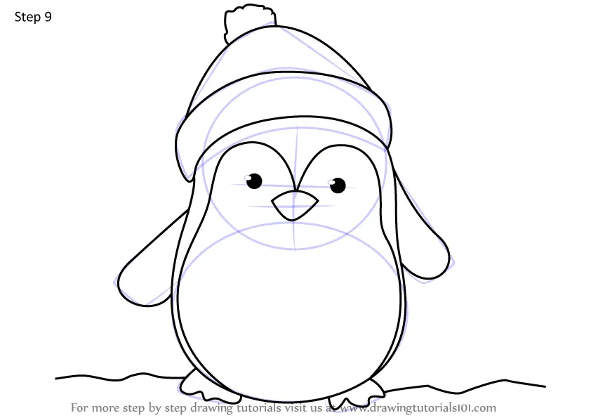 Learn How to Draw Christmas Penguin (Christmas) Step by Step : Drawing ...