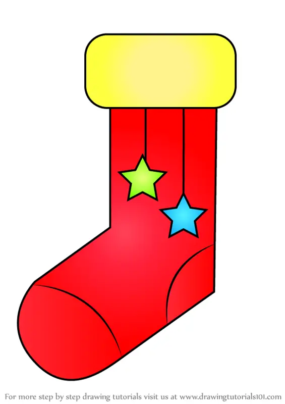 Step by Step How to Draw Christmas Stocking Easy