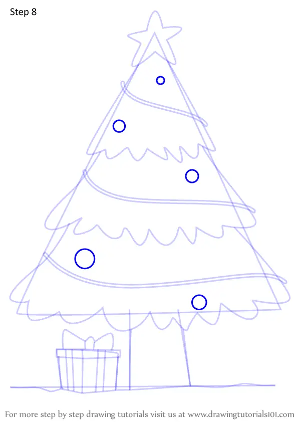 Learn How to Draw Christmas Tree (Christmas) Step by Step : Drawing ...