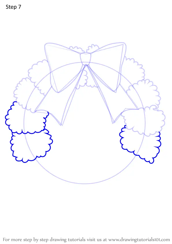 Learn How to Draw Christmas Wreath (Christmas) Step by Step : Drawing ...