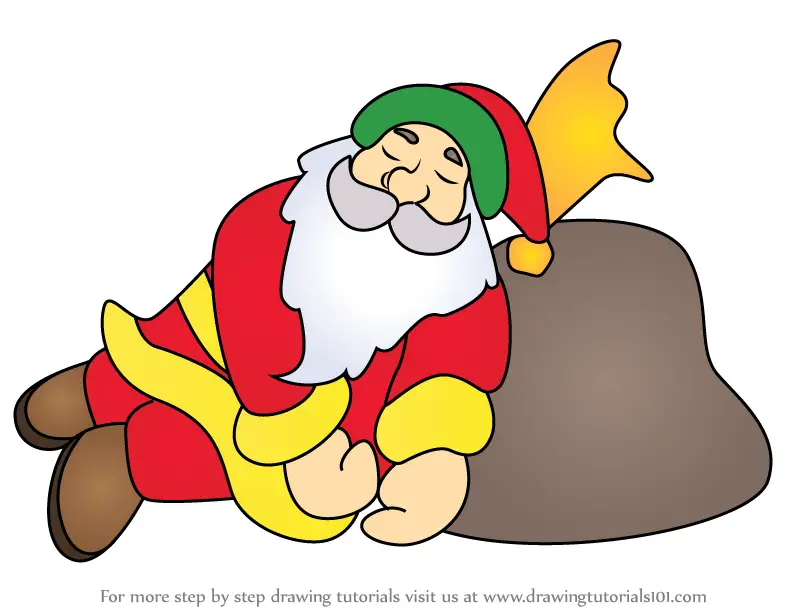 Download Learn How to Draw Santa Claus Sleeping (Christmas) Step by ...